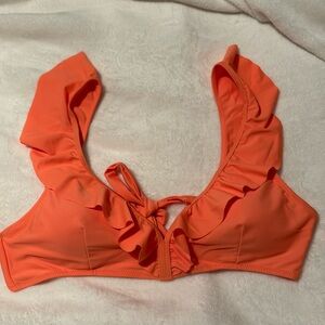 Ruffle Tie Back Bikini Top Size Large
